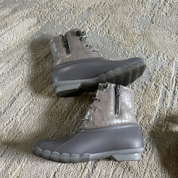 Sperry Saltwater Core Duck Boots Gray waterproof Booties STS86699 size 6.5 - Picture 5 of 12